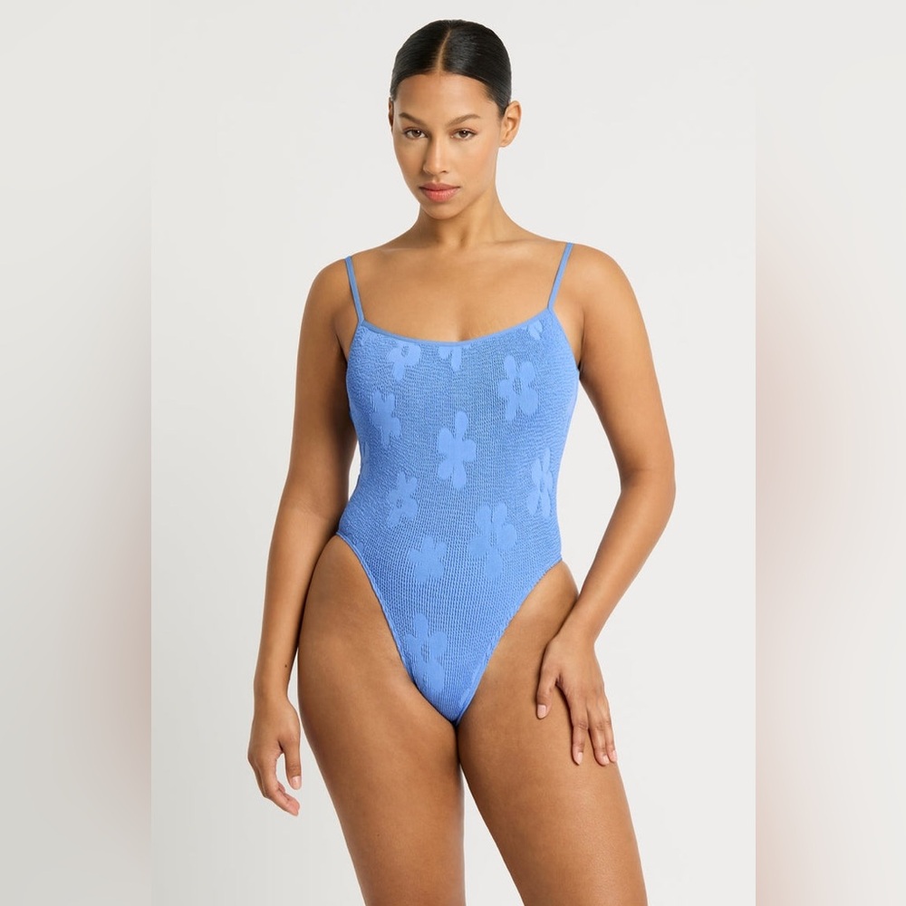 Bond-eye Blue Floral One Piece Swimsuit